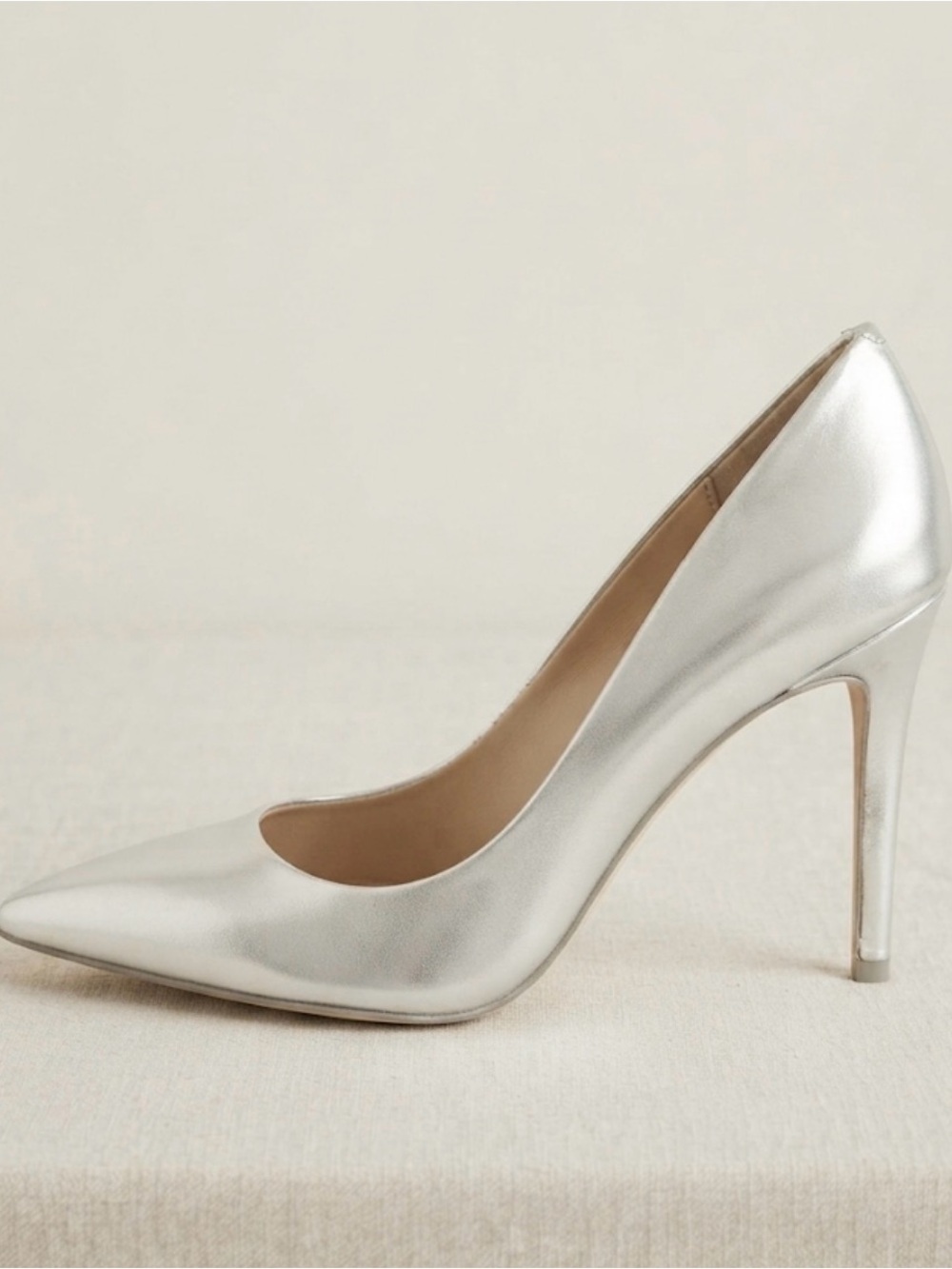 Michael Kors Metallic Silver Pointed-Toe Pumps - Picture 2 of 3